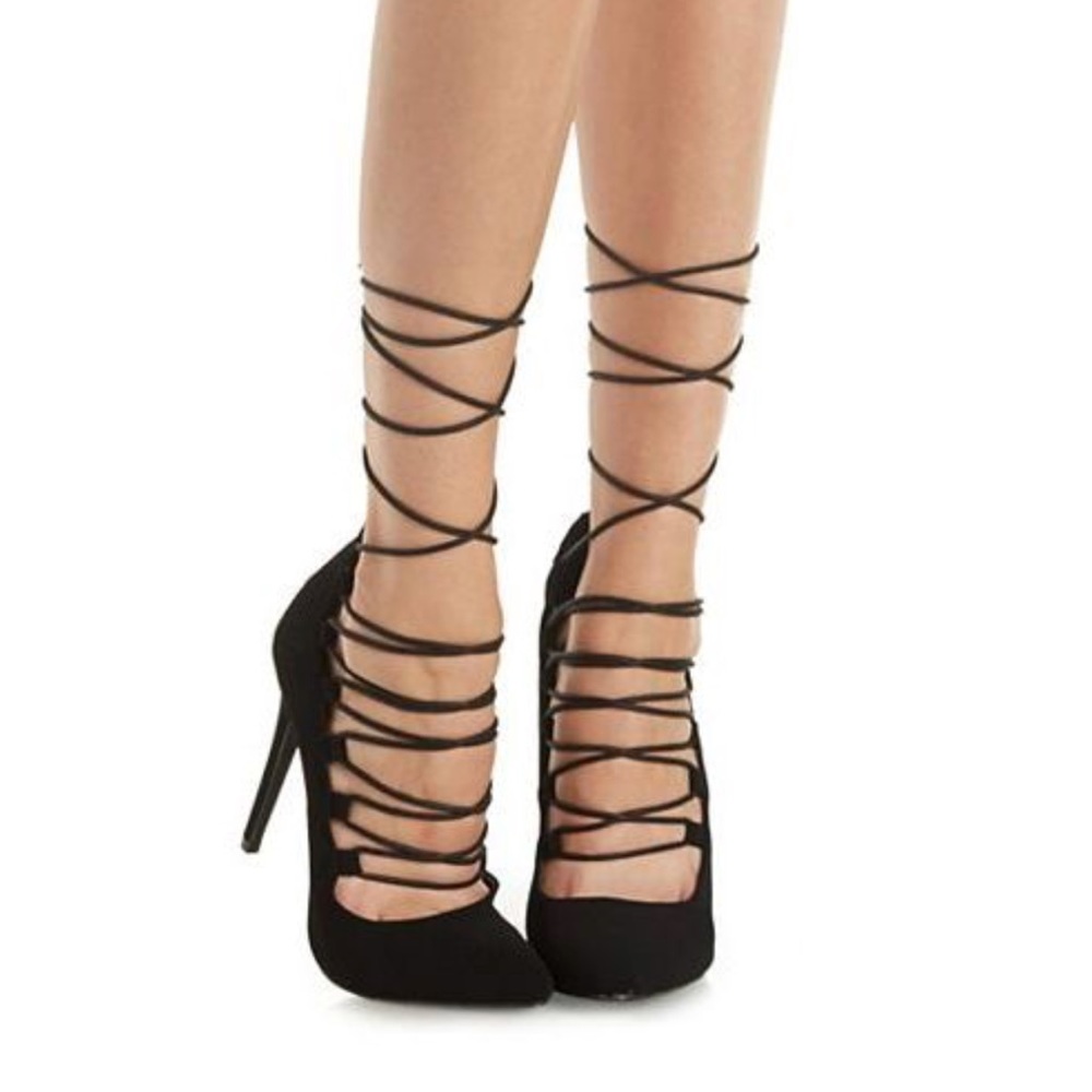 Cute Lace Up Heels - Picture 7 of 9